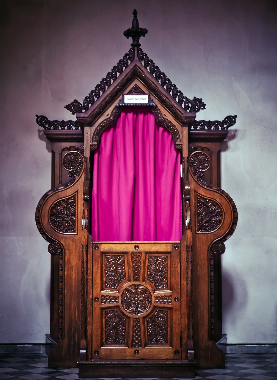 confessional, church, furniture, catholic church, believe, confession, sacrament of penance, absolution, ursenkathedrale, monastery church, church building, roman catholic, confessional, confessional, confession, confession, confession, confession, confession